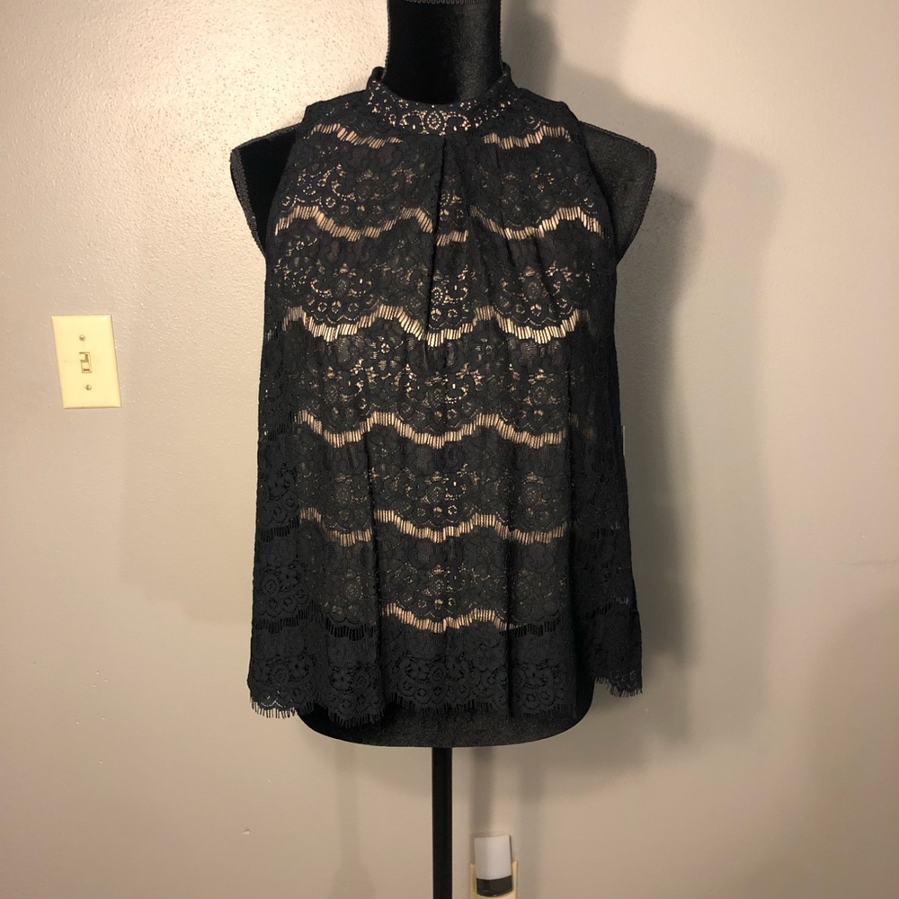 Love, Fire lace mock neck tank top